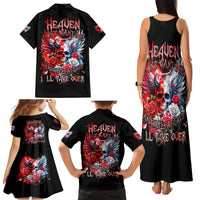 Evil Angel Skull Family Matching Tank Maxi Dress and Hawaiian Shirt Heaven Don't Want Me And Hell Afraid - Wonder Print Shop