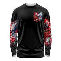 Evil Angel Skull Long Sleeve Shirt Heaven Don't Want Me And Hell Afraid - Wonder Print Shop