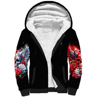 Evil Angel Skull Sherpa Hoodie Heaven Don't Want Me And Hell Afraid - Wonder Print Shop