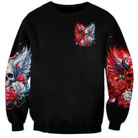 Evil Angel Skull Sweatshirt Heaven Don't Want Me And Hell Afraid - Wonder Print Shop