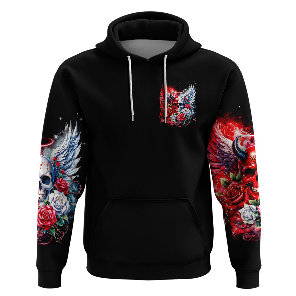 Evil Angel Skull Zip Hoodie Heaven Don't Want Me And Hell Afraid - Wonder Print Shop
