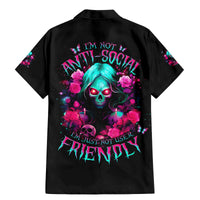 Rose Skull Family Matching Mermaid Dress and Hawaiian Shirt I'm Not Anti-Social I'm Just Not User Friendly - Wonder Print Shop