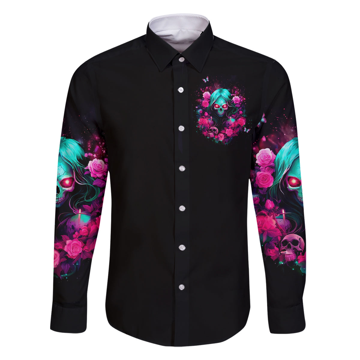 Rose Skull Family Matching Off Shoulder Maxi Dress and Hawaiian Shirt I'm Not Anti-Social I'm Just Not User Friendly - Wonder Print Shop