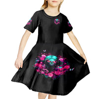 Rose Skull Kid Short Sleeve Dress I'm Not Anti-Social I'm Just Not User Friendly - Wonder Print Shop