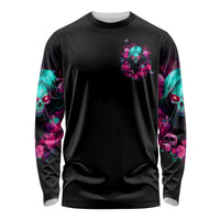 Rose Skull Long Sleeve Shirt I'm Not Anti-Social I'm Just Not User Friendly - Wonder Print Shop