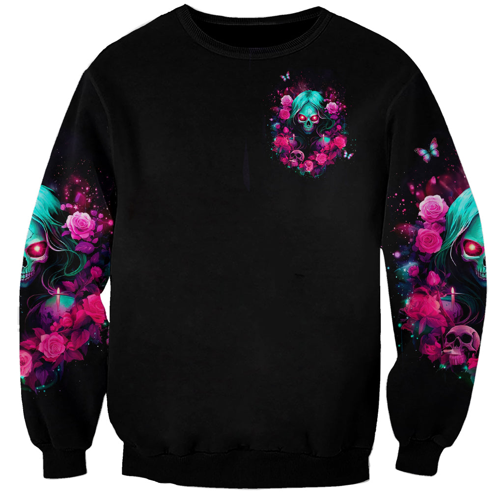 Rose Skull Sweatshirt I'm Not Anti-Social I'm Just Not User Friendly - Wonder Print Shop