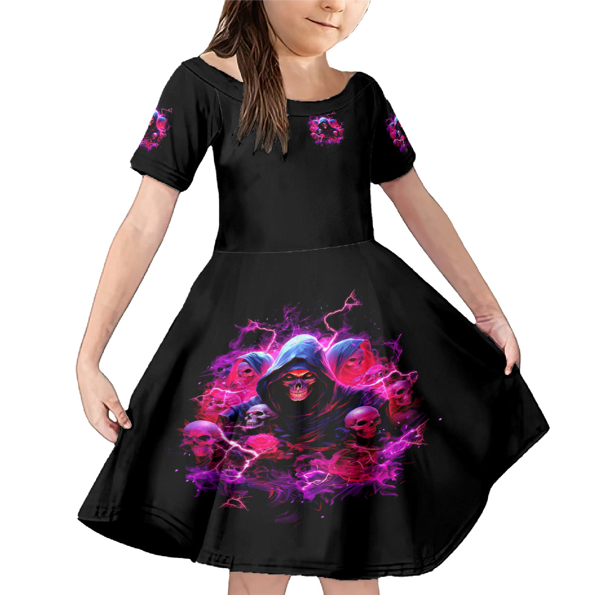 Witch Skull Family Matching Mermaid Dress and Hawaiian Shirt I'm Not Anti-Social I'm Just Not User Friendly - Wonder Print Shop