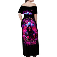 Witch Skull Family Matching Off Shoulder Maxi Dress and Hawaiian Shirt I'm Not Anti-Social I'm Just Not User Friendly - Wonder Print Shop