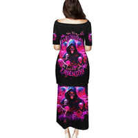 Witch Skull Family Matching Puletasi and Hawaiian Shirt I'm Not Anti-Social I'm Just Not User Friendly - Wonder Print Shop