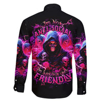 Witch Skull Family Matching Short Sleeve Bodycon Dress and Hawaiian Shirt I'm Not Anti-Social I'm Just Not User Friendly - Wonder Print Shop