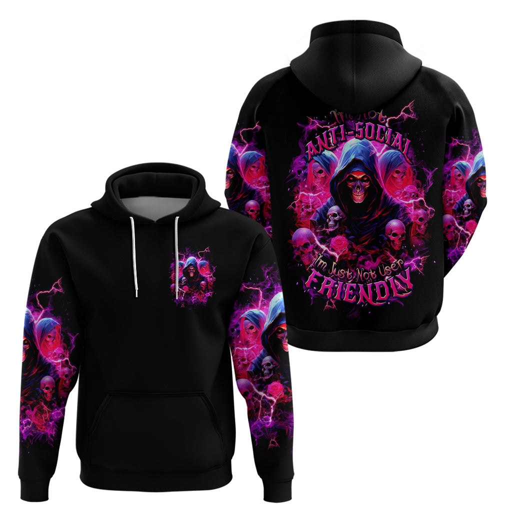 Witch Skull Hoodie I'm Not Anti-Social I'm Just Not User Friendly - Wonder Print Shop