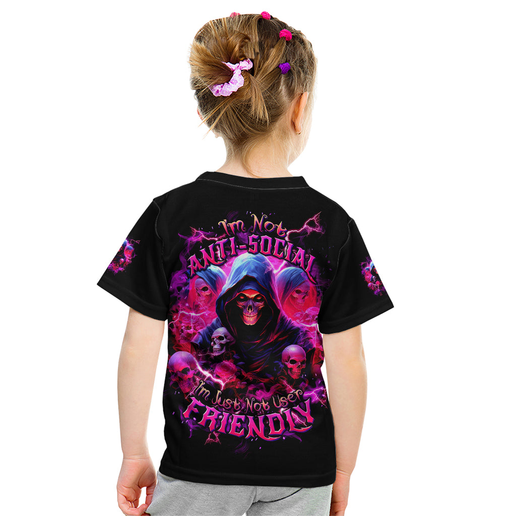 Witch Skull Kid T Shirt I'm Not Anti-Social I'm Just Not User Friendly - Wonder Print Shop