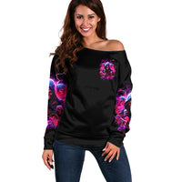 Witch Skull Off Shoulder Sweater I'm Not Anti-Social I'm Just Not User Friendly - Wonder Print Shop