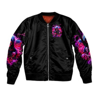 Witch Skull Sleeve Zip Bomber Jacket I'm Not Anti-Social I'm Just Not User Friendly - Wonder Print Shop