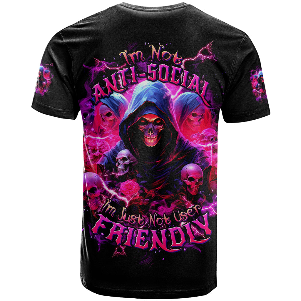 Witch Skull T Shirt I'm Not Anti-Social I'm Just Not User Friendly - Wonder Print Shop