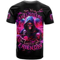 Witch Skull T Shirt I'm Not Anti-Social I'm Just Not User Friendly - Wonder Print Shop
