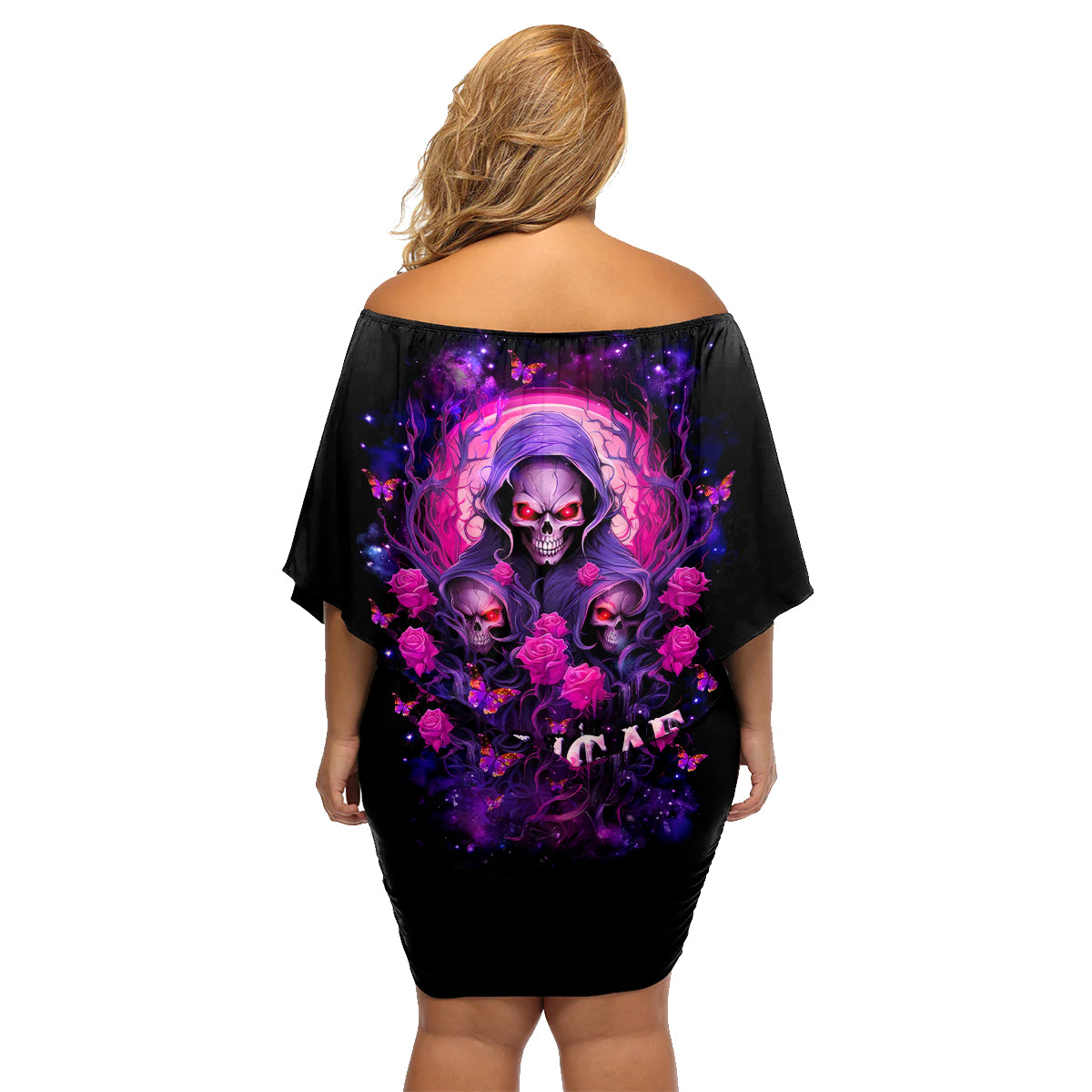 Rose Skull Family Matching Off Shoulder Short Dress and Hawaiian Shirt DILLIGAG - Wonder Print Shop