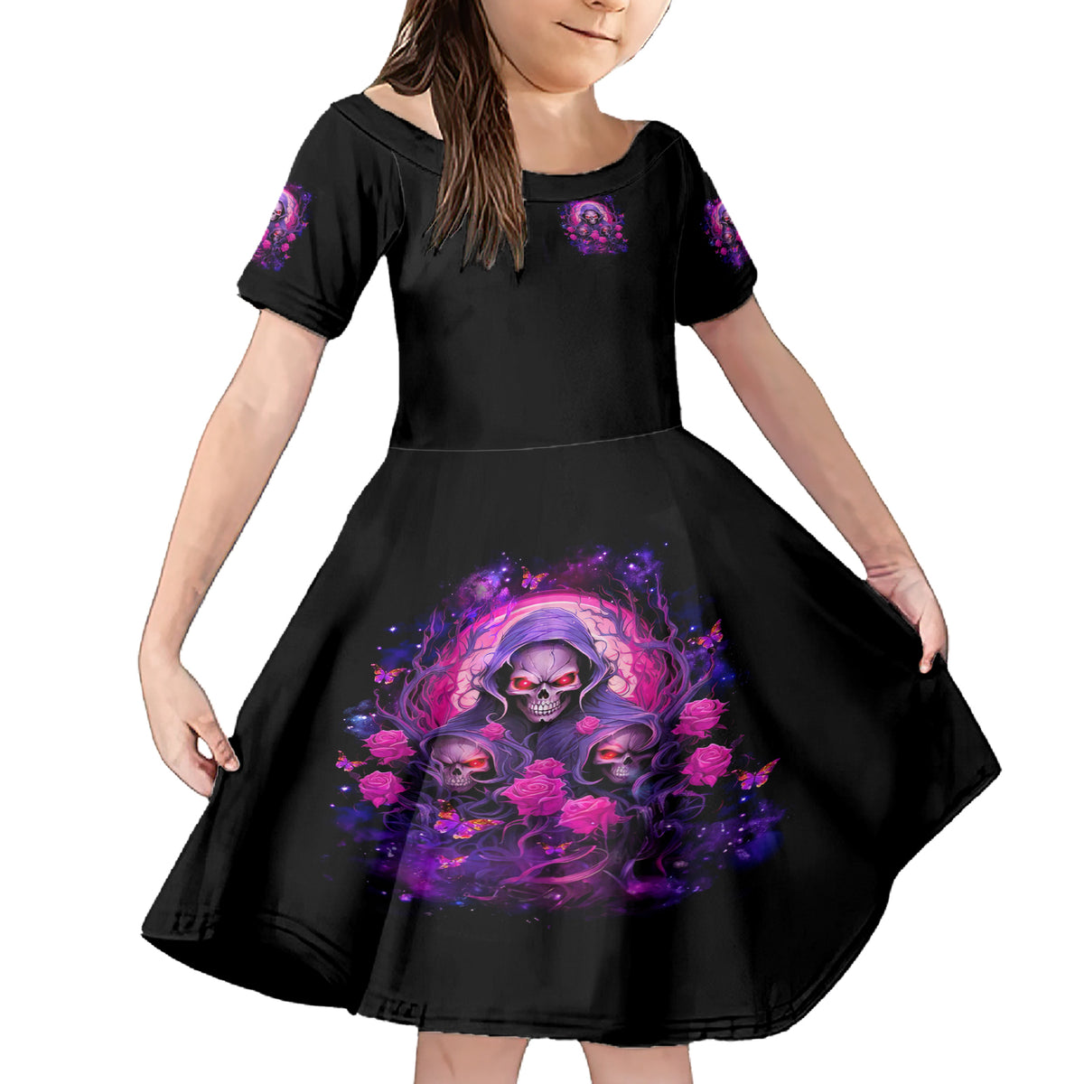 Rose Skull Family Matching Short Sleeve Bodycon Dress and Hawaiian Shirt DILLIGAG - Wonder Print Shop
