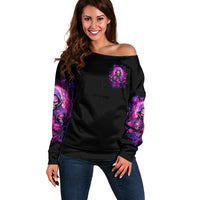 Rose Skull Off Shoulder Sweater DILLIGAG - Wonder Print Shop