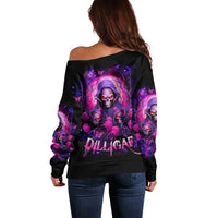 Rose Skull Off Shoulder Sweater DILLIGAG - Wonder Print Shop