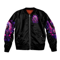 Rose Skull Sleeve Zip Bomber Jacket DILLIGAG - Wonder Print Shop