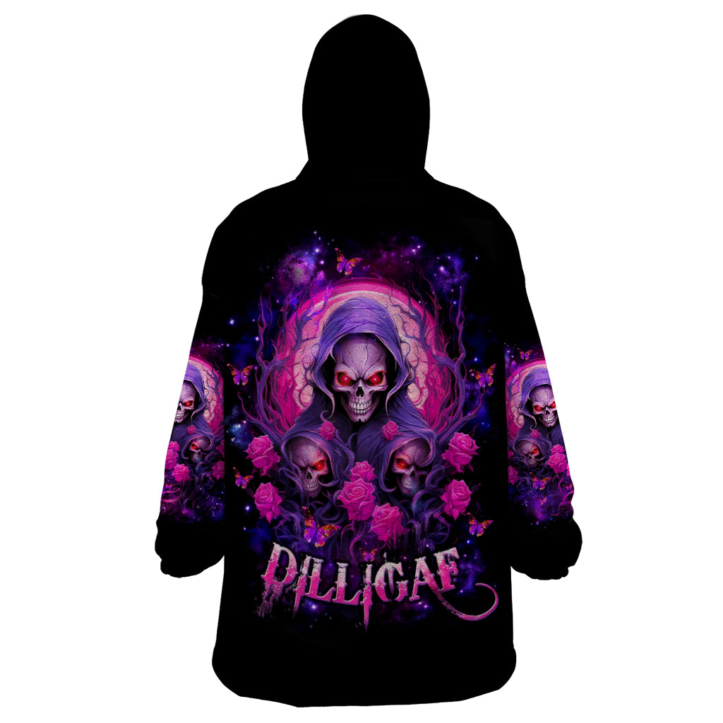 Rose Skull Wearable Blanket Hoodie DILLIGAG - Wonder Print Shop