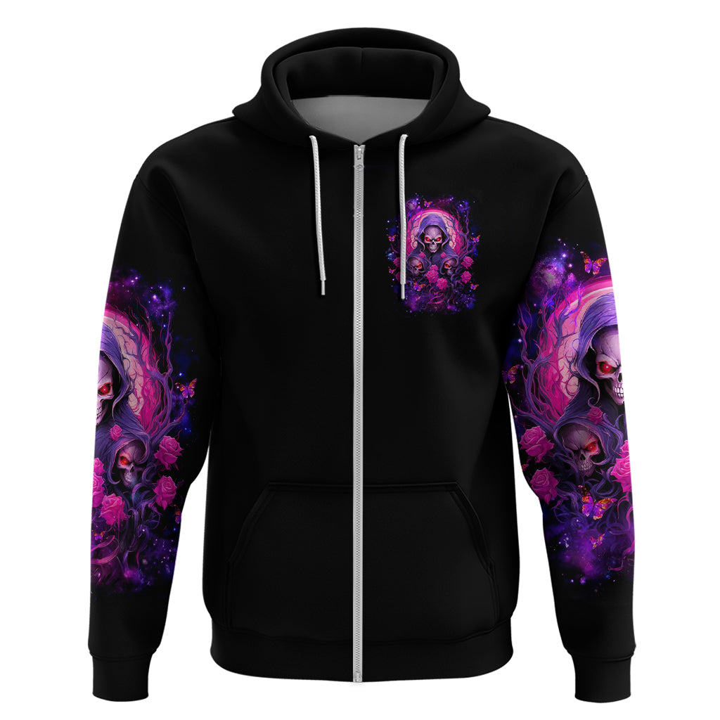 Rose Skull Zip Hoodie DILLIGAG - Wonder Print Shop