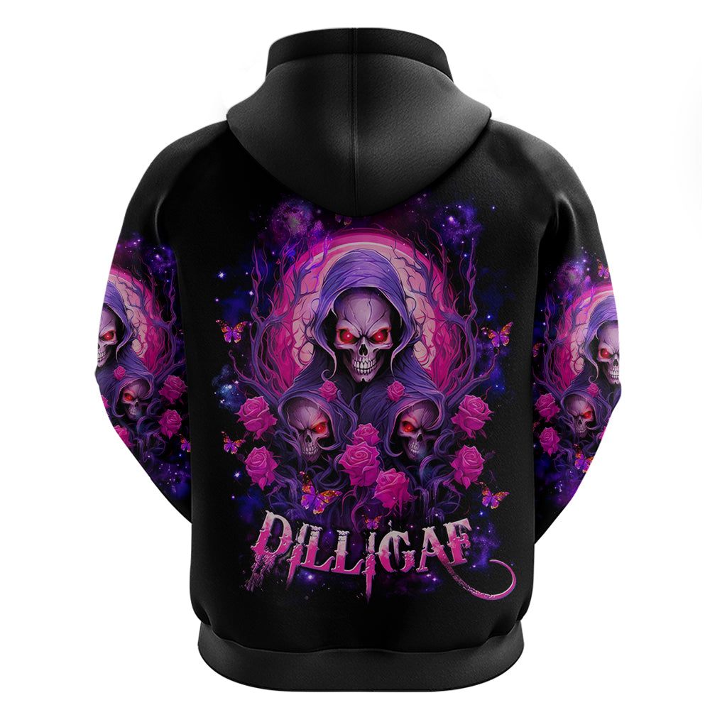 Rose Skull Zip Hoodie DILLIGAG - Wonder Print Shop