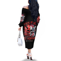Evil Angel Skull Family Matching Off Shoulder Long Sleeve Dress and Hawaiian Shirt Fuck It All And Let My Demons Out To Play - Wonder Print Shop