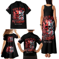 Evil Angel Skull Family Matching Tank Maxi Dress and Hawaiian Shirt Fuck It All And Let My Demons Out To Play - Wonder Print Shop