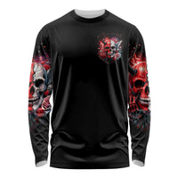 Evil Angel Skull Long Sleeve Shirt Fuck It All And Let My Demons Out To Play - Wonder Print Shop
