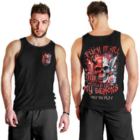 Evil Angel Skull Men Tank Top Fuck It All And Let My Demons Out To Play - Wonder Print Shop