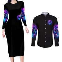 Witch Skull Couples Matching Long Sleeve Bodycon Dress and Long Sleeve Button Shirt Assuming Was Like Most Girls Was Your First Mistake - Wonder Print Shop