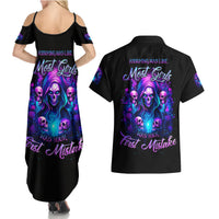 Witch Skull Couples Matching Summer Maxi Dress and Hawaiian Shirt Assuming Was Like Most Girls Was Your First Mistake - Wonder Print Shop