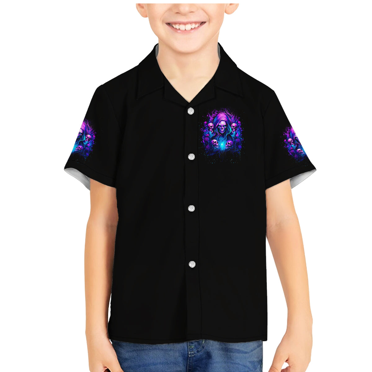 Witch Skull Family Matching Mermaid Dress and Hawaiian Shirt Assuming Was Like Most Girls Was Your First Mistake - Wonder Print Shop