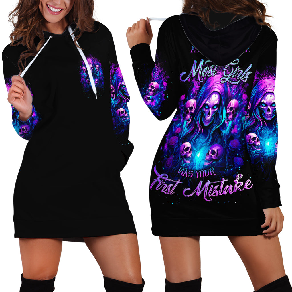 Witch Skull Hoodie Dress Assuming Was Like Most Girls Was Your First Mistake - Wonder Print Shop