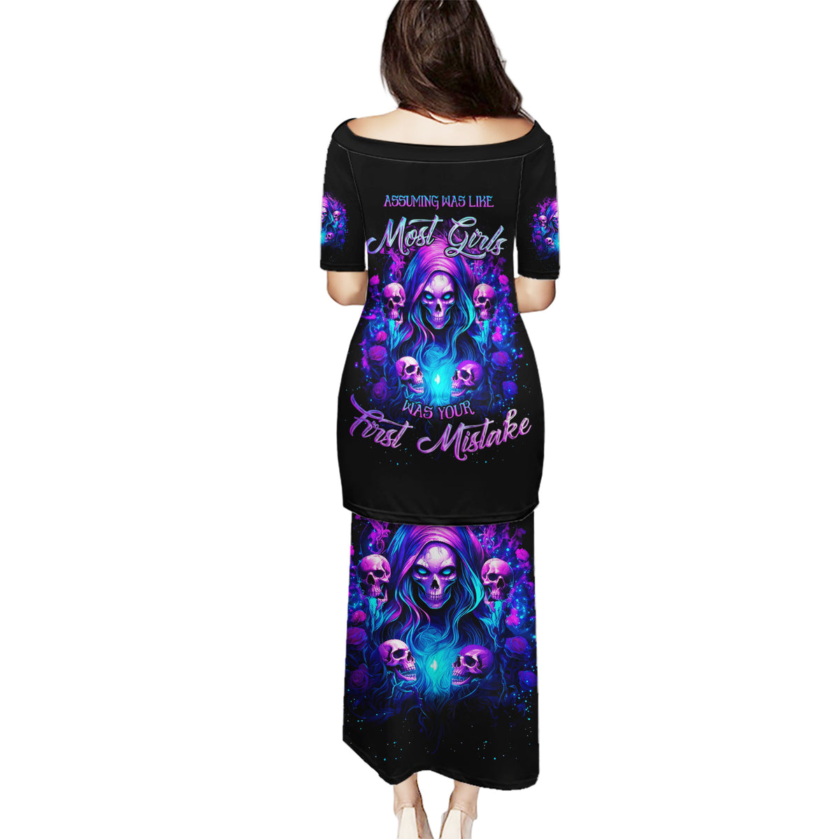 Witch Skull Puletasi Assuming Was Like Most Girls Was Your First Mistake - Wonder Print Shop