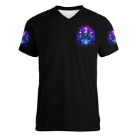 Witch Skull Women V Neck T Shirt Assuming Was Like Most Girls Was Your First Mistake - Wonder Print Shop