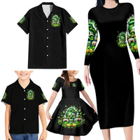 Irish Skull Family Matching Long Sleeve Bodycon Dress and Hawaiian Shirt Good Girls Drink Wine Badass Girls Thug Beer - Wonder Print Shop