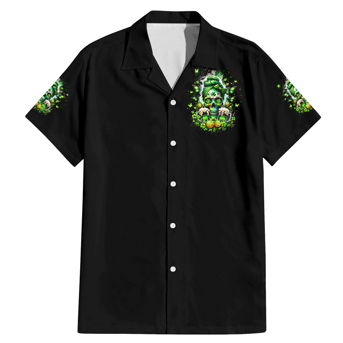 Irish Skull Family Matching Mermaid Dress and Hawaiian Shirt Good Girls Drink Wine Badass Girls Thug Beer - Wonder Print Shop