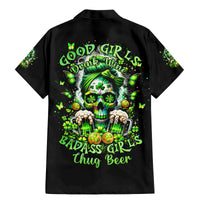 Irish Skull Family Matching Mermaid Dress and Hawaiian Shirt Good Girls Drink Wine Badass Girls Thug Beer - Wonder Print Shop