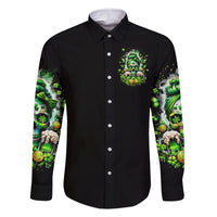 Irish Skull Family Matching Off Shoulder Long Sleeve Dress and Hawaiian Shirt Good Girls Drink Wine Badass Girls Thug Beer - Wonder Print Shop