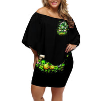 Irish Skull Family Matching Off Shoulder Short Dress and Hawaiian Shirt Good Girls Drink Wine Badass Girls Thug Beer - Wonder Print Shop