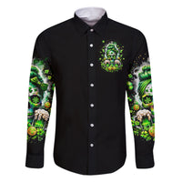 Irish Skull Family Matching Short Sleeve Bodycon Dress and Hawaiian Shirt Good Girls Drink Wine Badass Girls Thug Beer - Wonder Print Shop