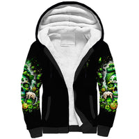 Irish Skull Sherpa Hoodie Good Girls Drink Wine Badass Girls Thug Beer - Wonder Print Shop