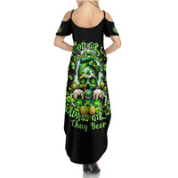 Irish Skull Summer Maxi Dress Good Girls Drink Wine Badass Girls Thug Beer - Wonder Print Shop