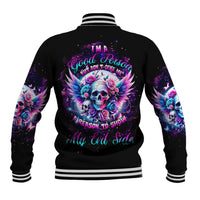 Wings Skll Baseball Jacket I'm A Good Person But Don't Give Me A Reason To Show My Evil - Wonder Print Shop