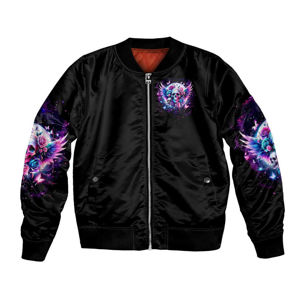 Wings Skll Bomber Jacket I'm A Good Person But Don't Give Me A Reason To Show My Evil - Wonder Print Shop