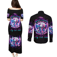 Wings Skll Couples Matching Puletasi and Long Sleeve Button Shirt I'm A Good Person But Don't Give Me A Reason To Show My Evil - Wonder Print Shop