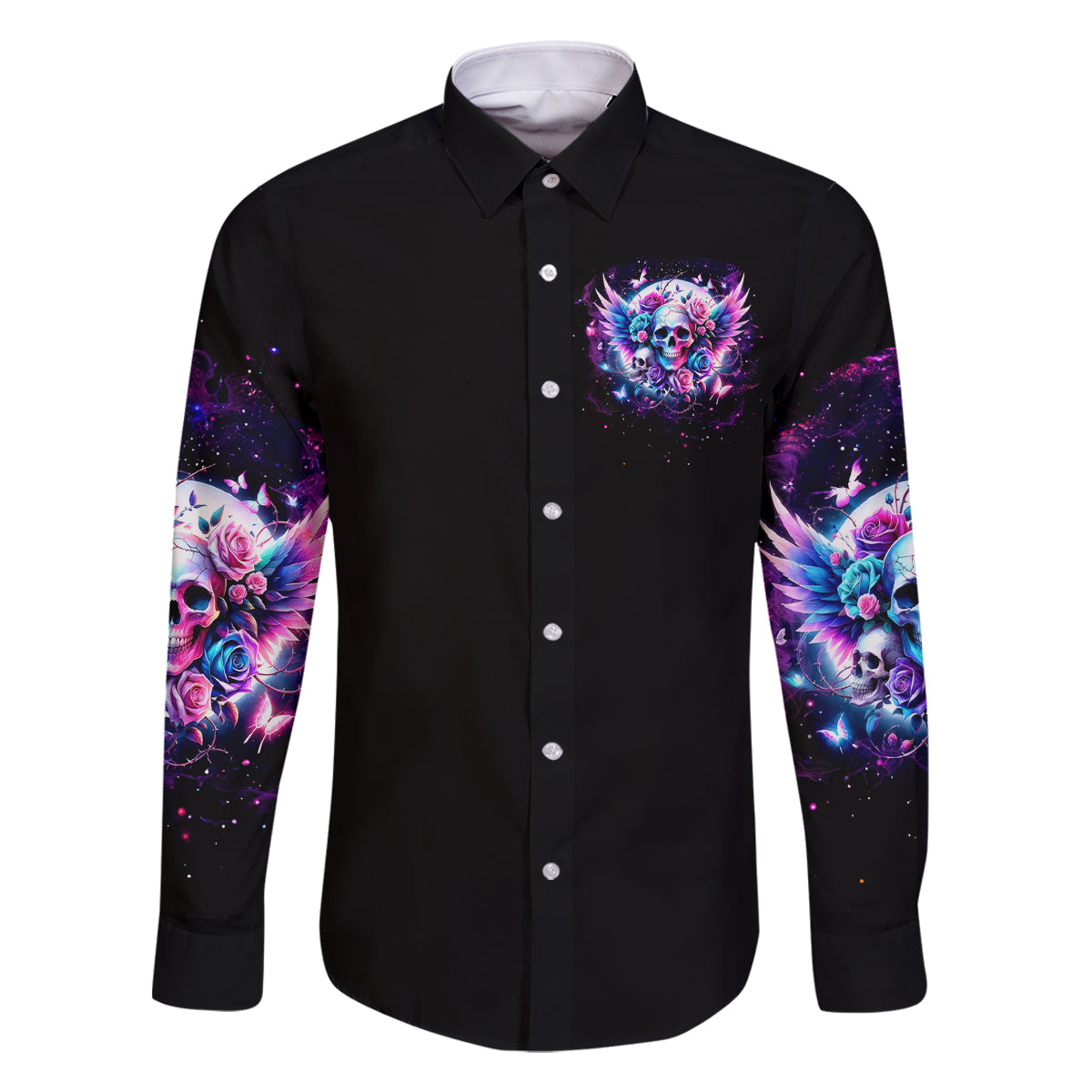 Wings Skll Family Matching Long Sleeve Bodycon Dress and Hawaiian Shirt I'm A Good Person But Don't Give Me A Reason To Show My Evil - Wonder Print Shop